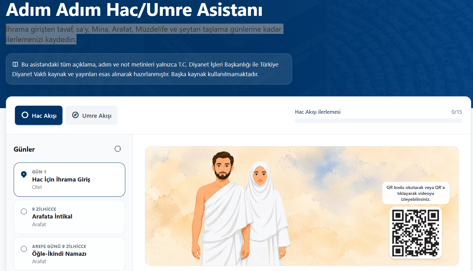 Adım Adım Hac/Umre Asistanı modülü açıldı.